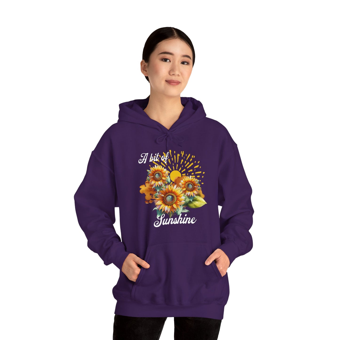 A Bit Of Sunshine hoodie with sunflowers, gift for her