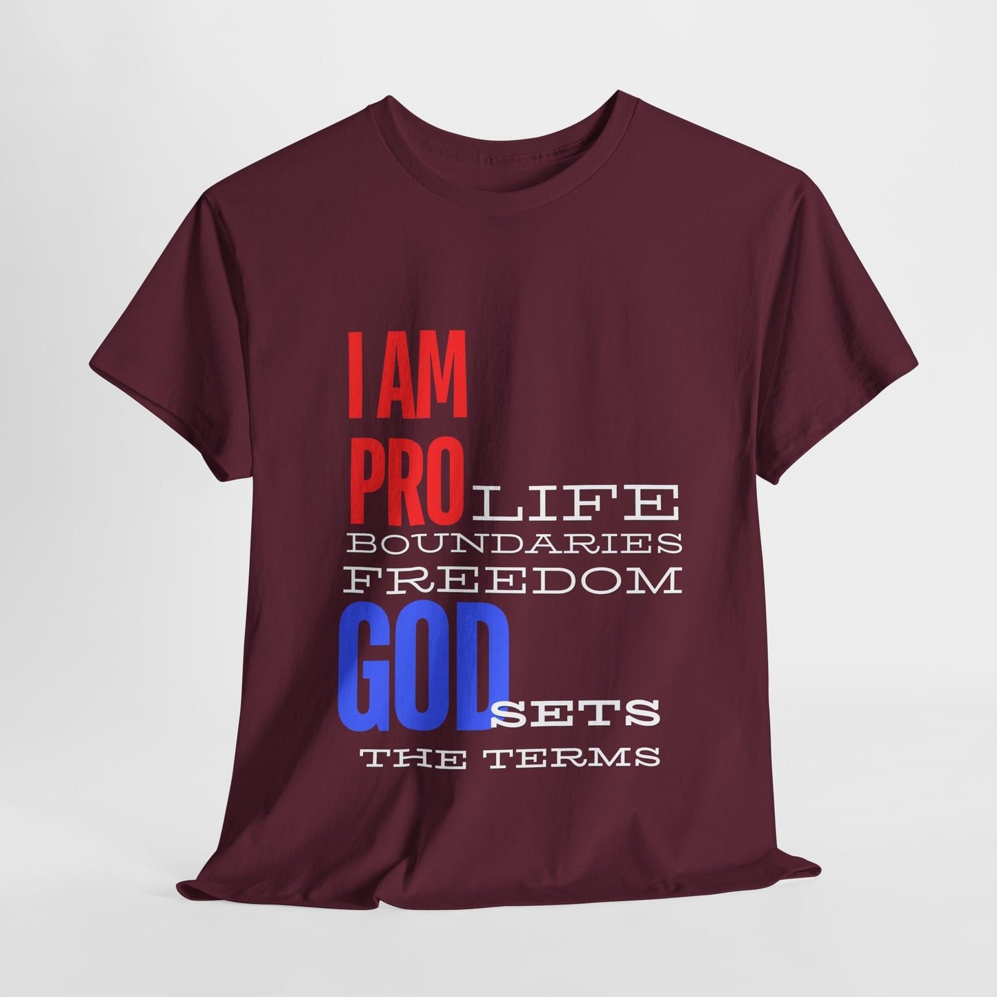 I AM PRO GOD, Unisex Heavy Cotton Tee, life, boundaries, freedom