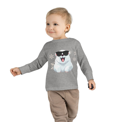 Cool Polar Bear Toddler Boy Long Sleeve Tee, Christmas, birthday