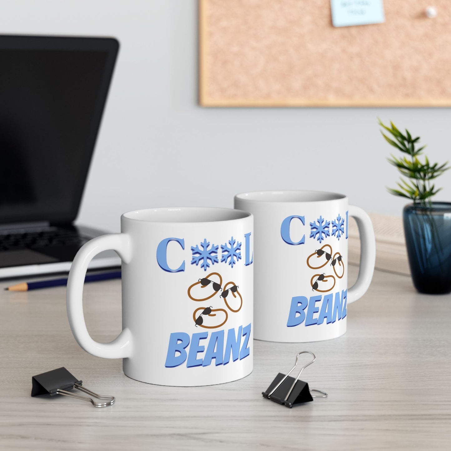 Cool Beanz coffee mug, fun, humorous gift, birthday - white