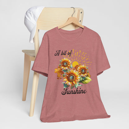 A Bit Of Sunshine Sunflower T-shirt, Bella + Canvas, spring, summer