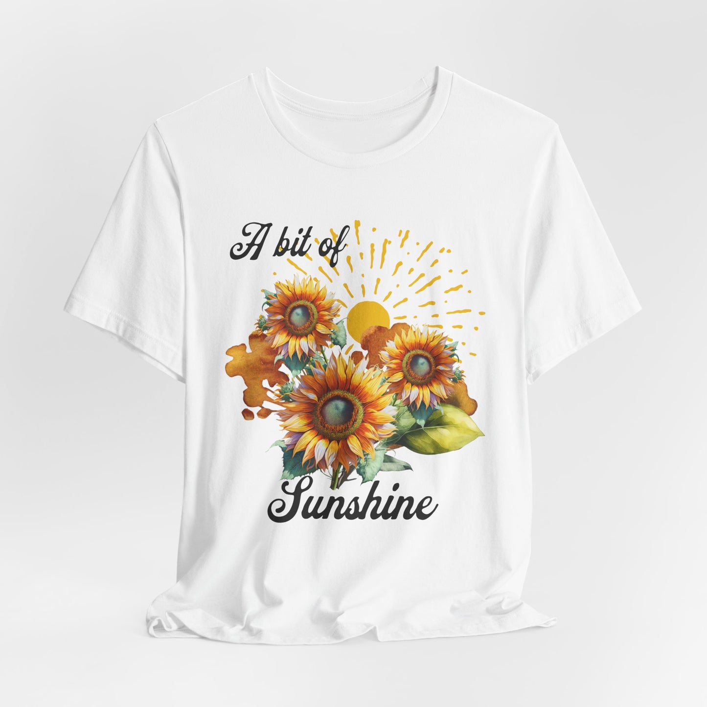 A Bit Of Sunshine Sunflower T-shirt, Bella + Canvas, spring, summer