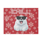 Chill, Polar Bear, Matte Canvas, Stretched 0.75", wall art, snowflakes - red