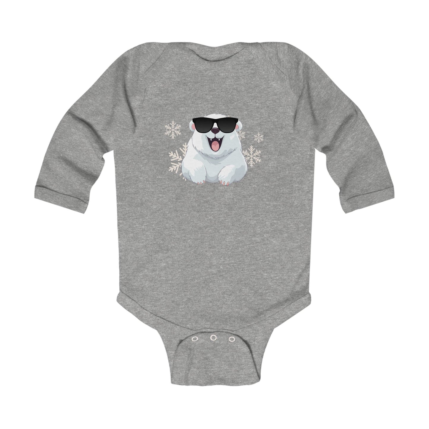 Cool Polar Bear Infant Long Sleeve Bodysuit, Christmas, birthday