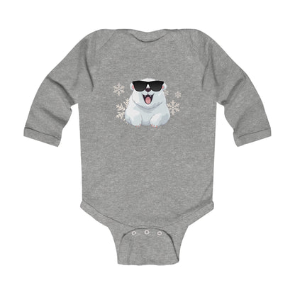 Cool Polar Bear Infant Long Sleeve Bodysuit, Christmas, birthday