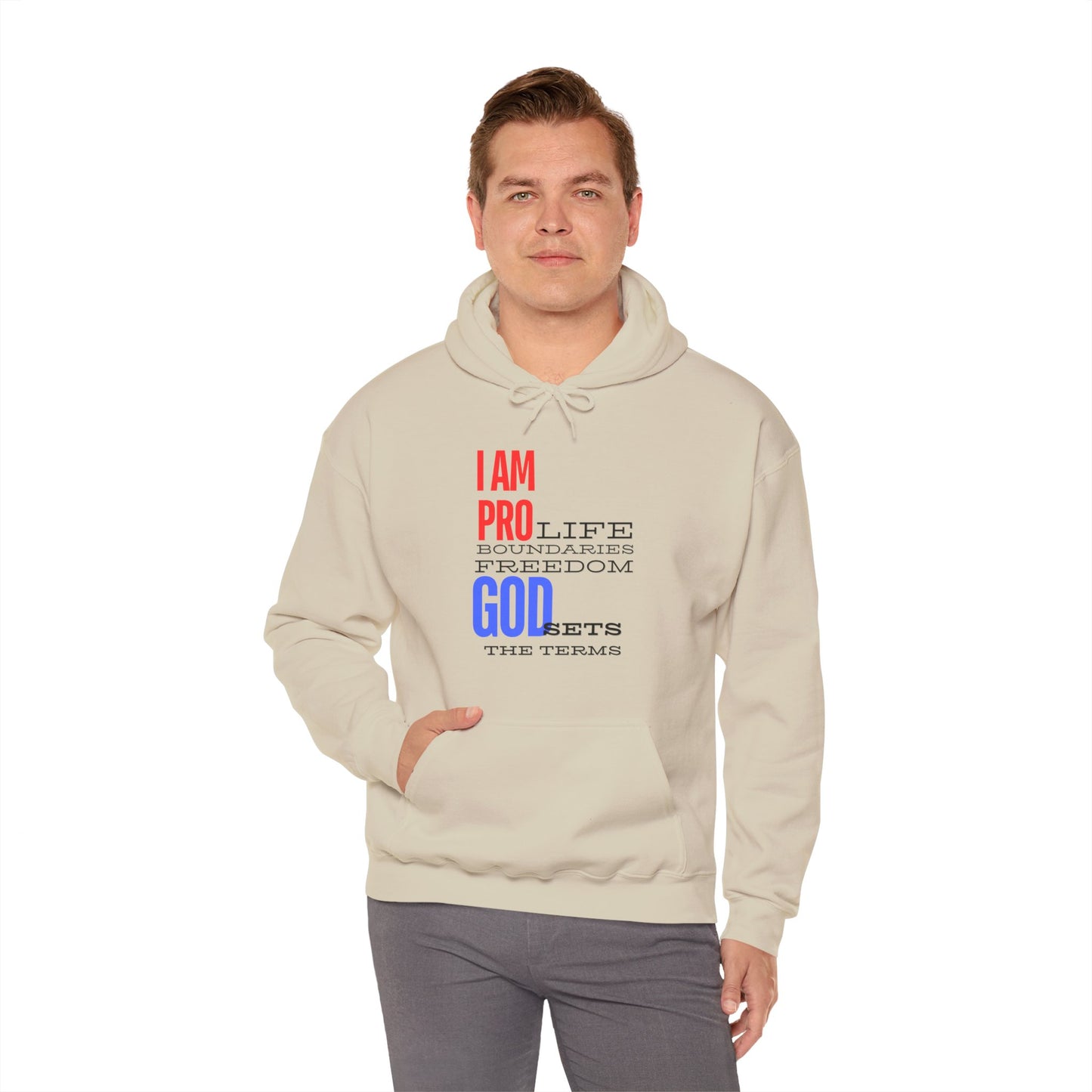 I AM PRO GOD, Unisex Heavy Blend™ Hooded Sweatshirt, life, boundaries, freedom