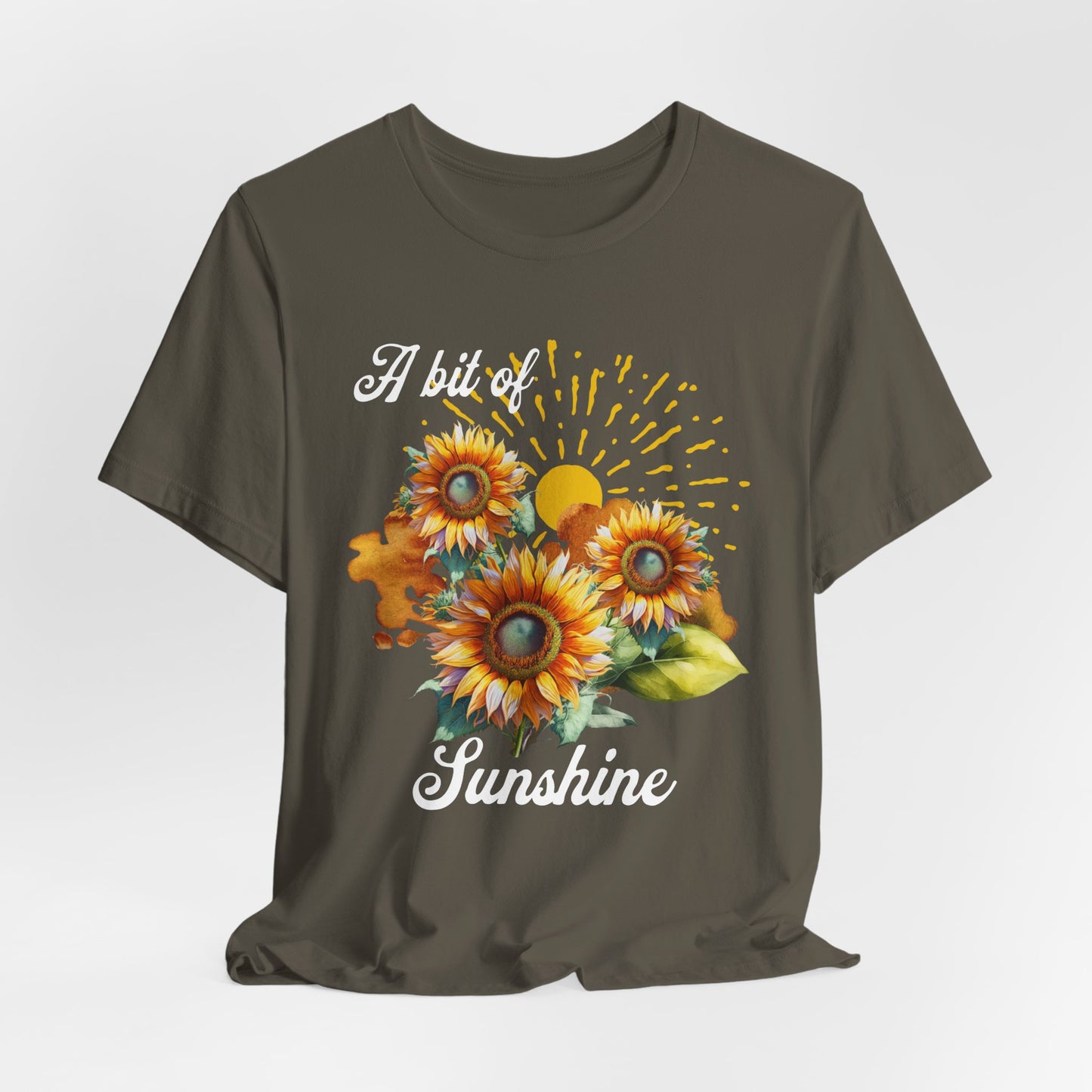 A Bit Of Sunshine Sunflower T-shirt, Bella + Canvas, spring, summer