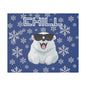 Chill, Polar Bear, Matte Canvas, Stretched 0.75", wall art, snowflakes - blue