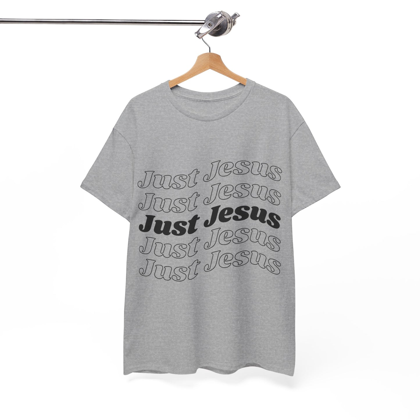 Just Jesus Unisex Heavy Cotton Tee; Christian gift, Witnessing, Faith gift