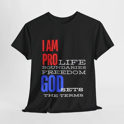 I AM PRO GOD, Unisex Heavy Cotton Tee, life, boundaries, freedom