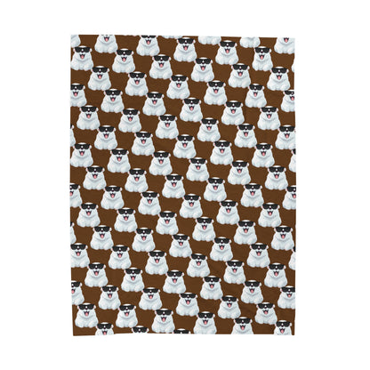 Polar Bear Velveteen Plush Blanket - Brown