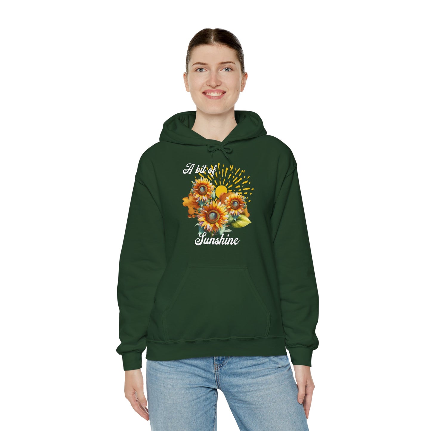 A Bit Of Sunshine hoodie with sunflowers, gift for her