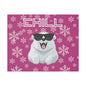Chill, Polar Bear, Matte Canvas, Stretched 0.75", wall art, snowflakes - pink