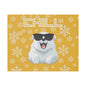 Chill, Polar Bear, Matte Canvas, Stretched 0.75", wall art, snowflakes - yellow