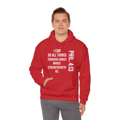 All Things Through Christ Philippians 4:13 Unisex Heavy Blend™ Hooded Sweatshirt