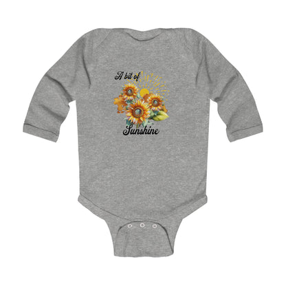 A Little Bit of Sunshine Infant Long Sleeve Bodysuit, sunflower, Christmas,