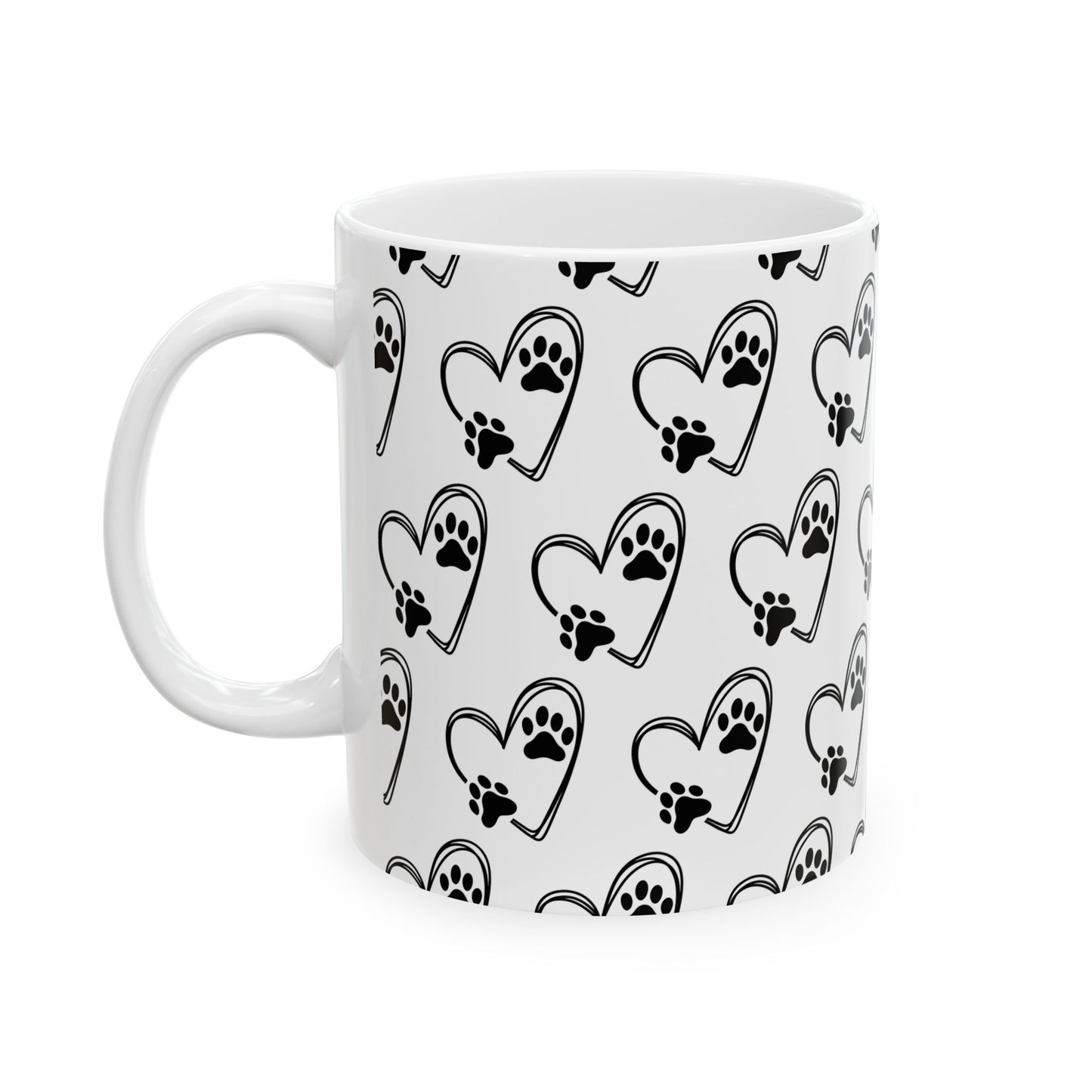 Paw Prints Ceramic Mug, (11oz, 15oz), pet lovers