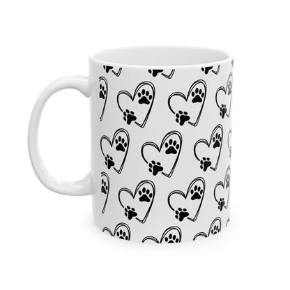 Paw Prints Ceramic Mug, (11oz, 15oz), pet lovers