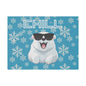 Chill, Polar Bear, Matte Canvas, Stretched 0.75", wall art, snowflakes