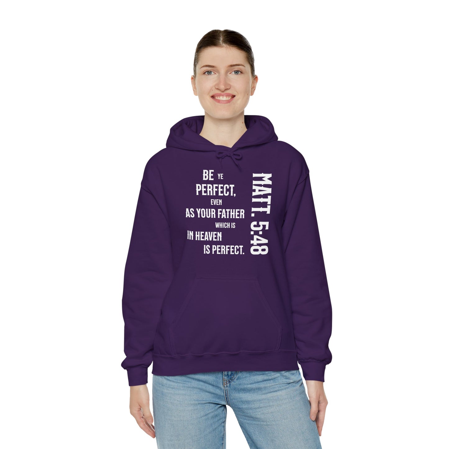 Be Perfect - Matthew 5:48 Unisex Heavy Blend™ Hooded Sweatshirt