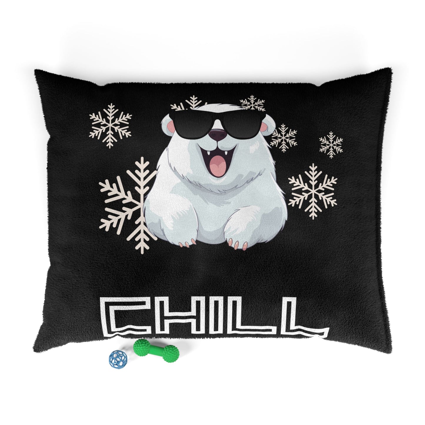 Chill with Polar Bear Pet Bed, Black
