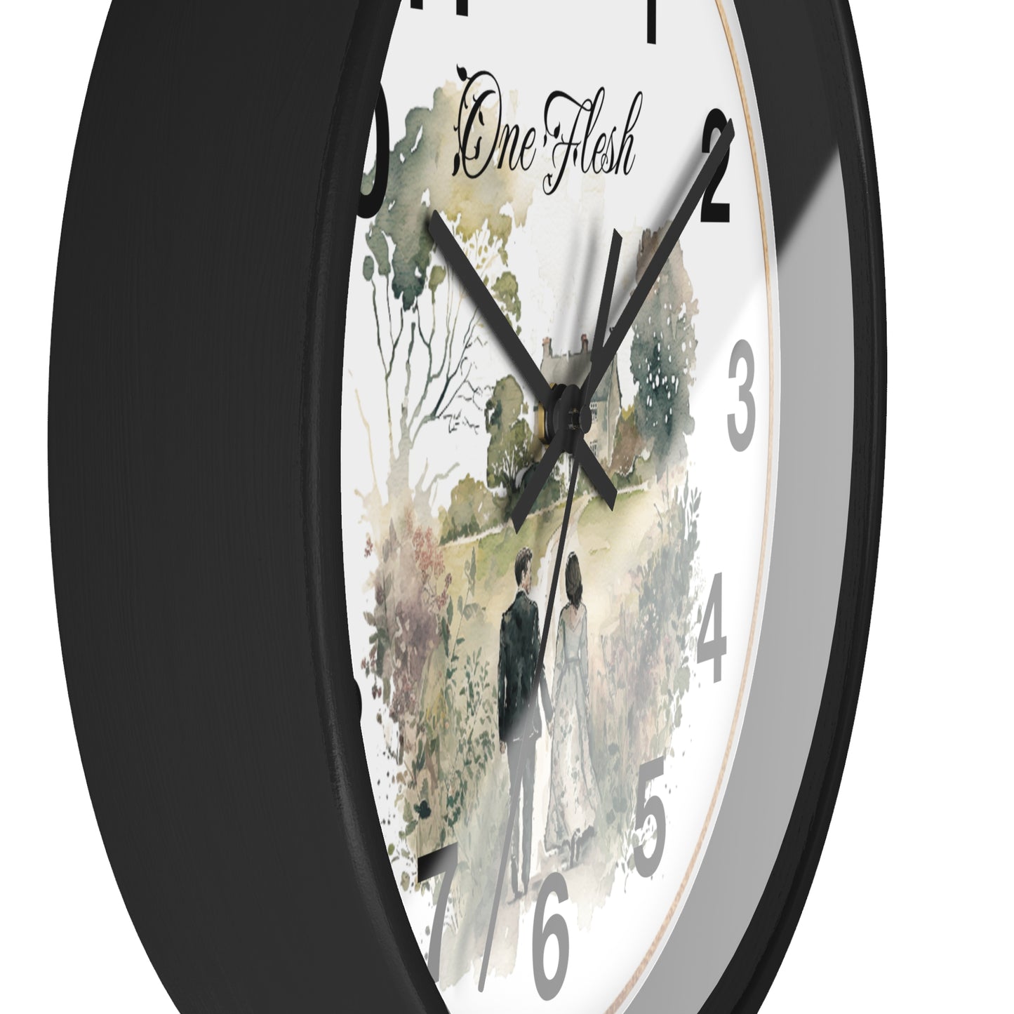 One Flesh Wall Clock, Christian, housewarming, new couple, vintage, wedding,