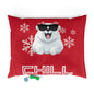 Chill with Polar Bear Pet Bed, Dark Red