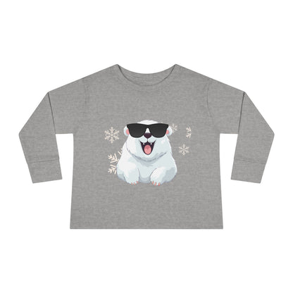 Cool Polar Bear Toddler Boy Long Sleeve Tee, Christmas, birthday