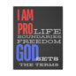 I AM PRO GOD, Matte Canvas, Stretched 0.75", wall art