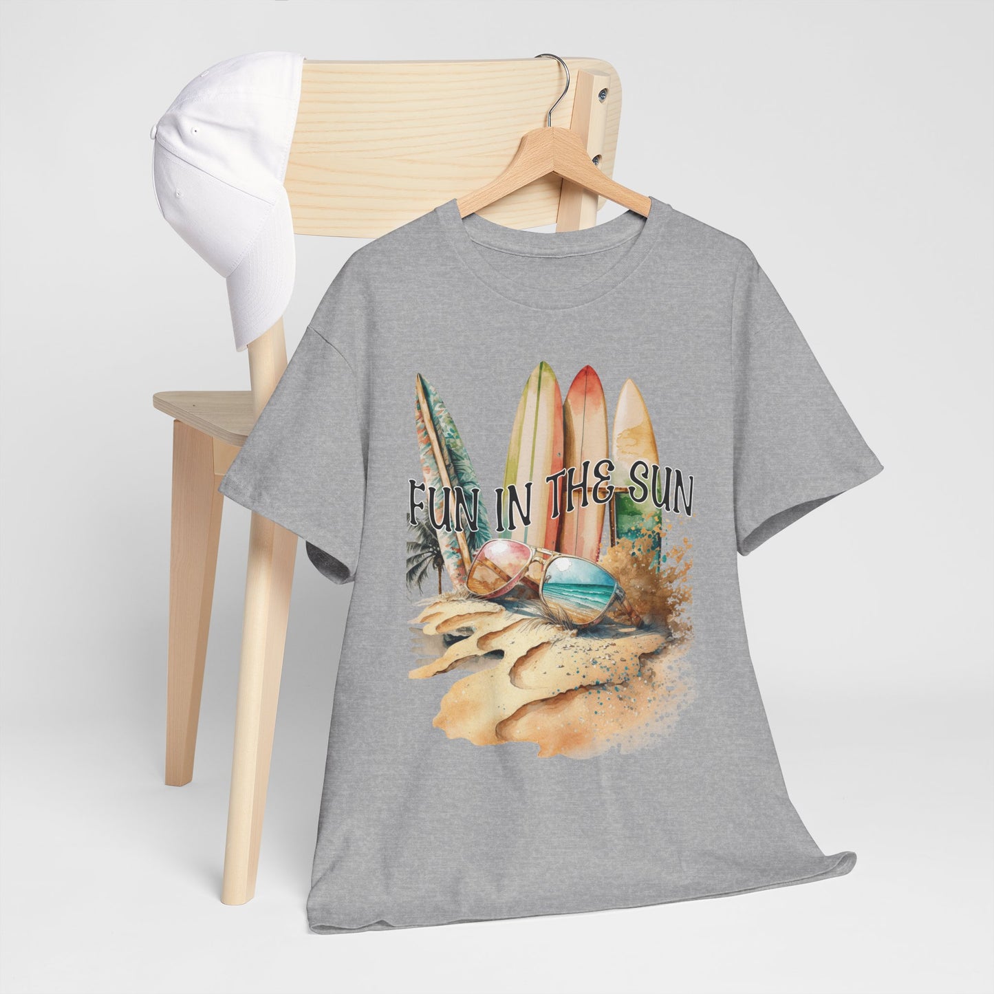 Fun in the Sun Unisex Heavy Cotton Tee, vacation, beach day, weekend getaway