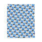 Polar Bear Velveteen Plush Blanket - Light blue
