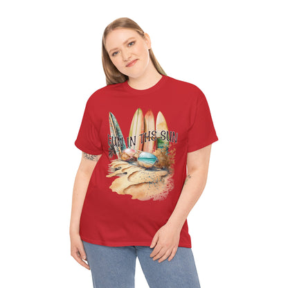 Fun in the Sun Unisex Heavy Cotton Tee, vacation, beach day, weekend getaway