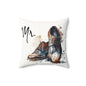 Mr.' Faux Suede Pillow- vintage design, Wedding, Anniversary, ('His' on back)