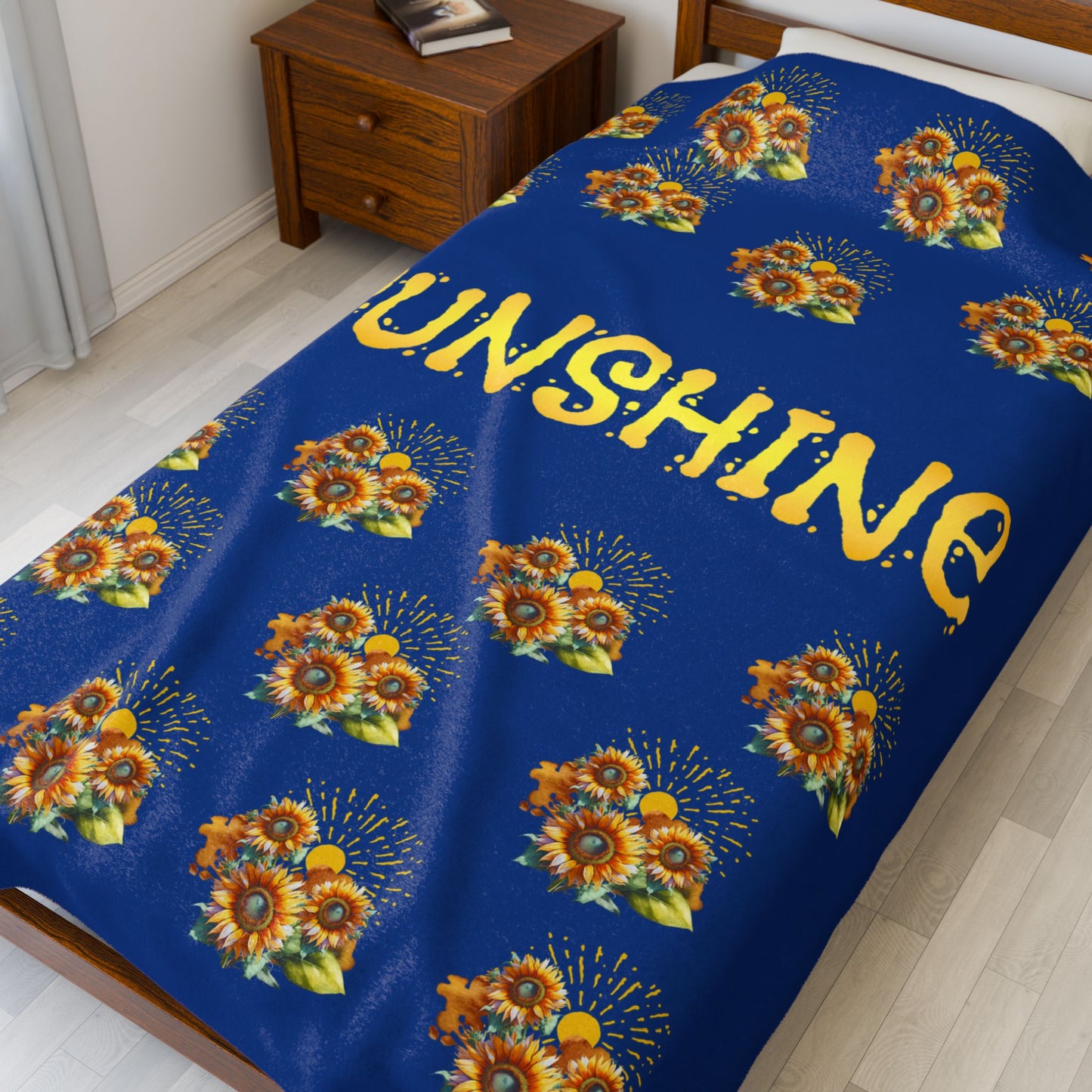 Sunflower Sunshine Velveteen Plush Blanket
