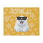Chill, Polar Bear, Matte Canvas, Stretched 0.75", wall art, snowflakes - yellow