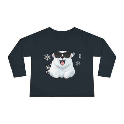 Cool Polar Bear Toddler Boy Long Sleeve Tee, Christmas, birthday
