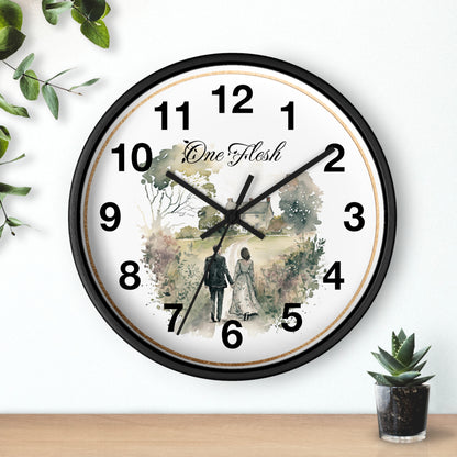 One Flesh Wall Clock, Christian, housewarming, new couple, vintage, wedding,