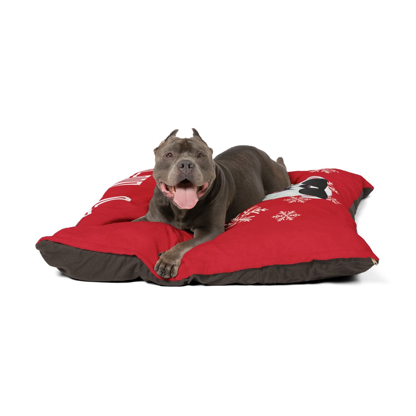 Chill with Polar Bear Pet Bed, Dark Red