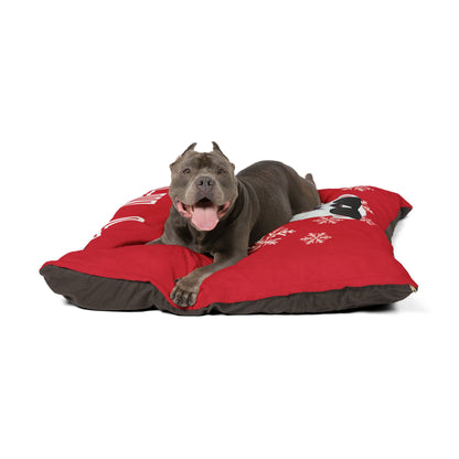 Chill with Polar Bear Pet Bed, Dark Red
