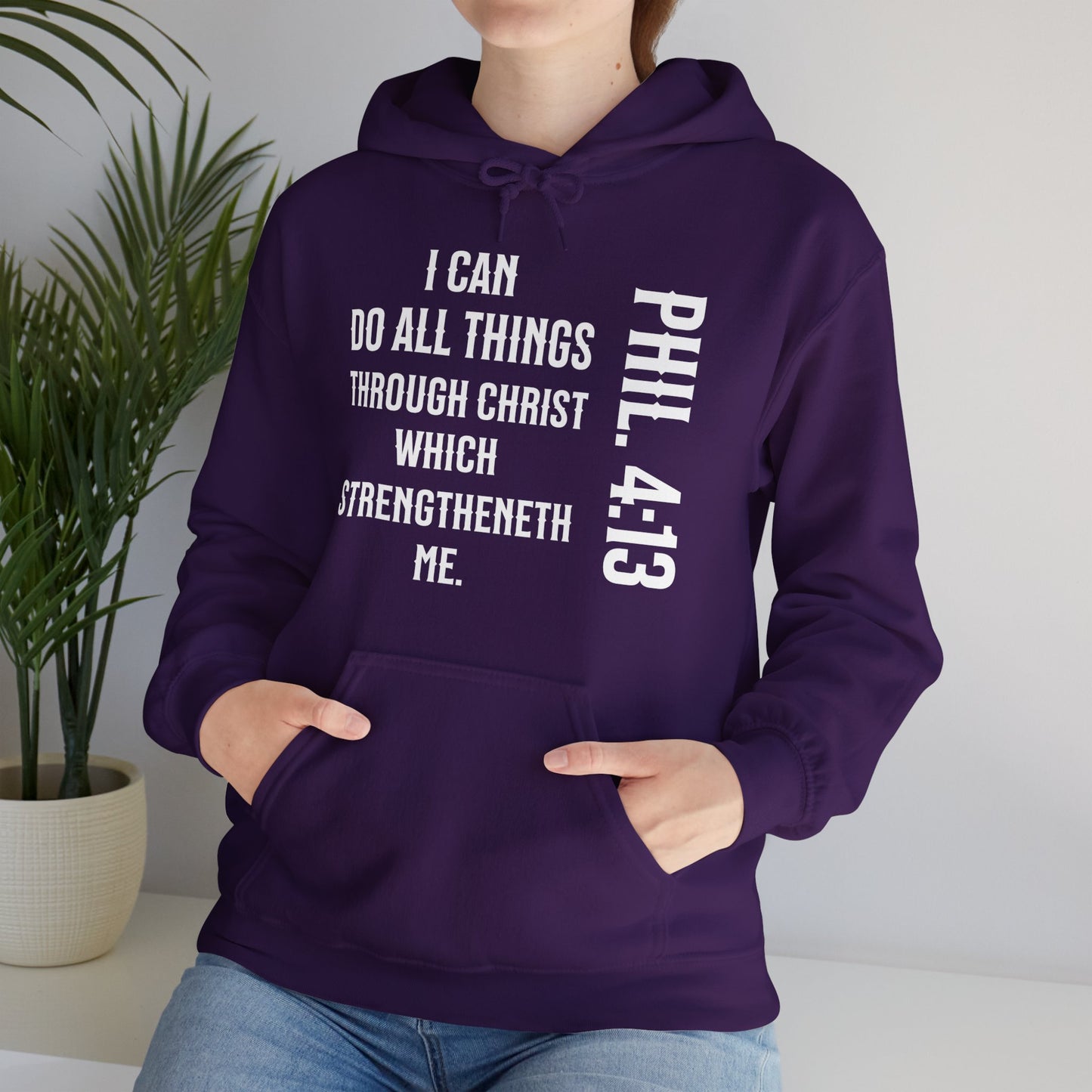 All Things Through Christ Philippians 4:13 Unisex Heavy Blend™ Hooded Sweatshirt