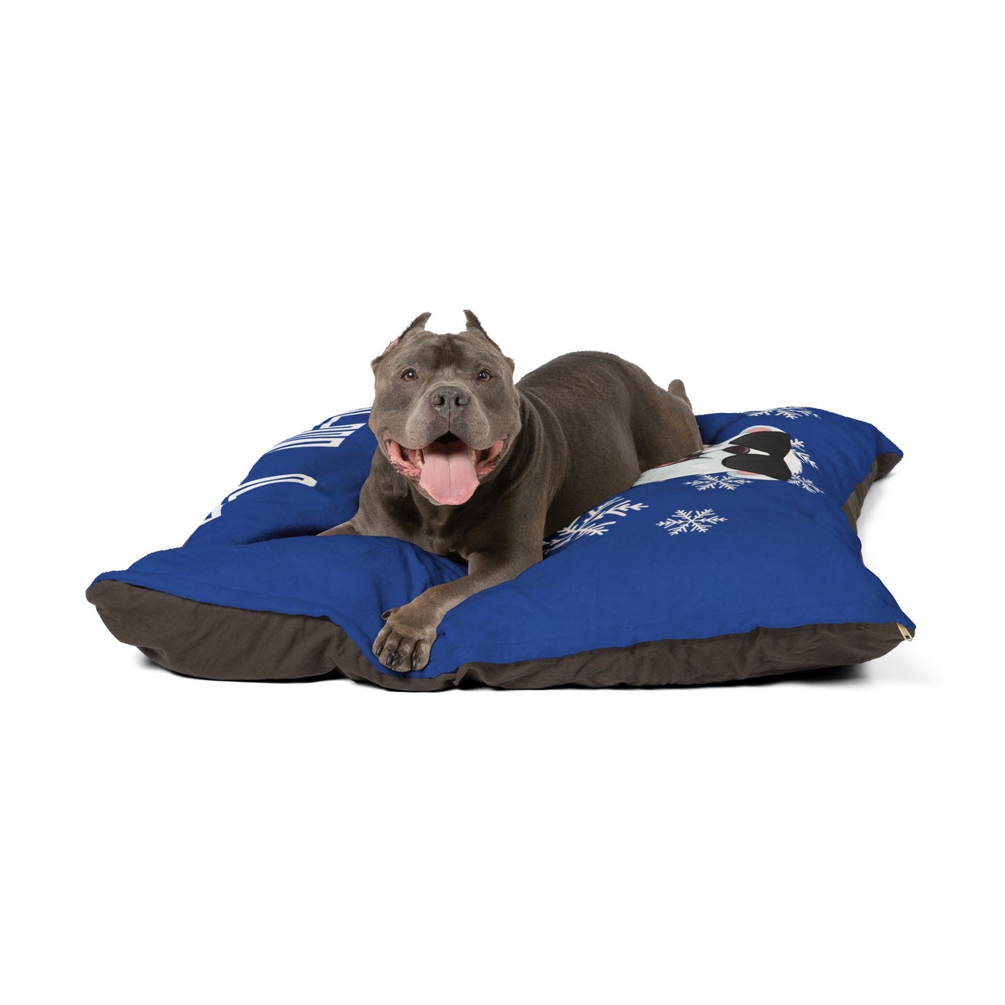 Chill with Polar Bear Pet Bed, Dark Blue