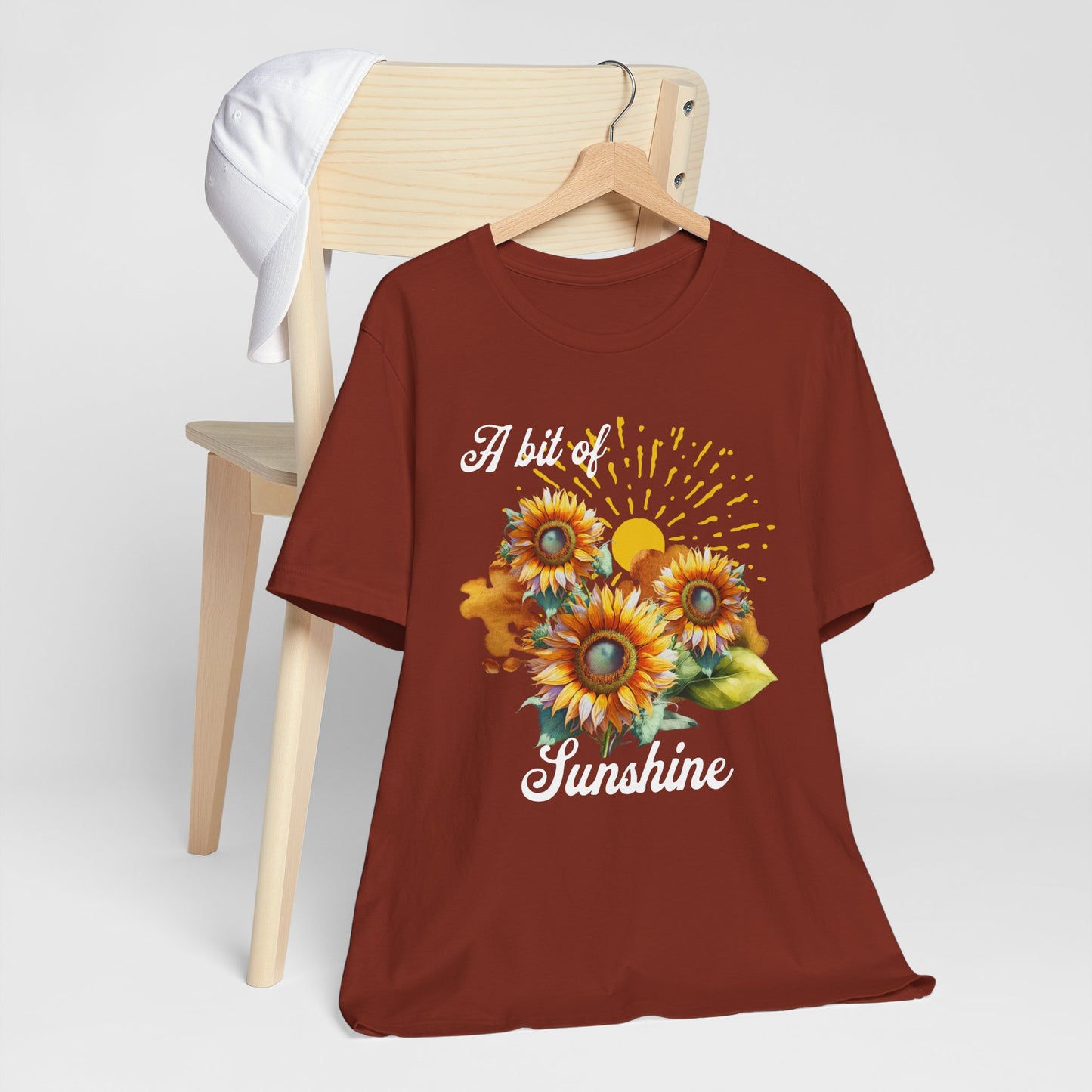 A Bit Of Sunshine Sunflower T-shirt, Bella + Canvas, spring, summer