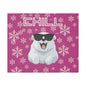 Chill, Polar Bear, Matte Canvas, Stretched 0.75", wall art, snowflakes - pink