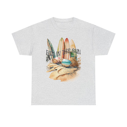 Fun in the Sun Unisex Heavy Cotton Tee, vacation, beach day, weekend getaway