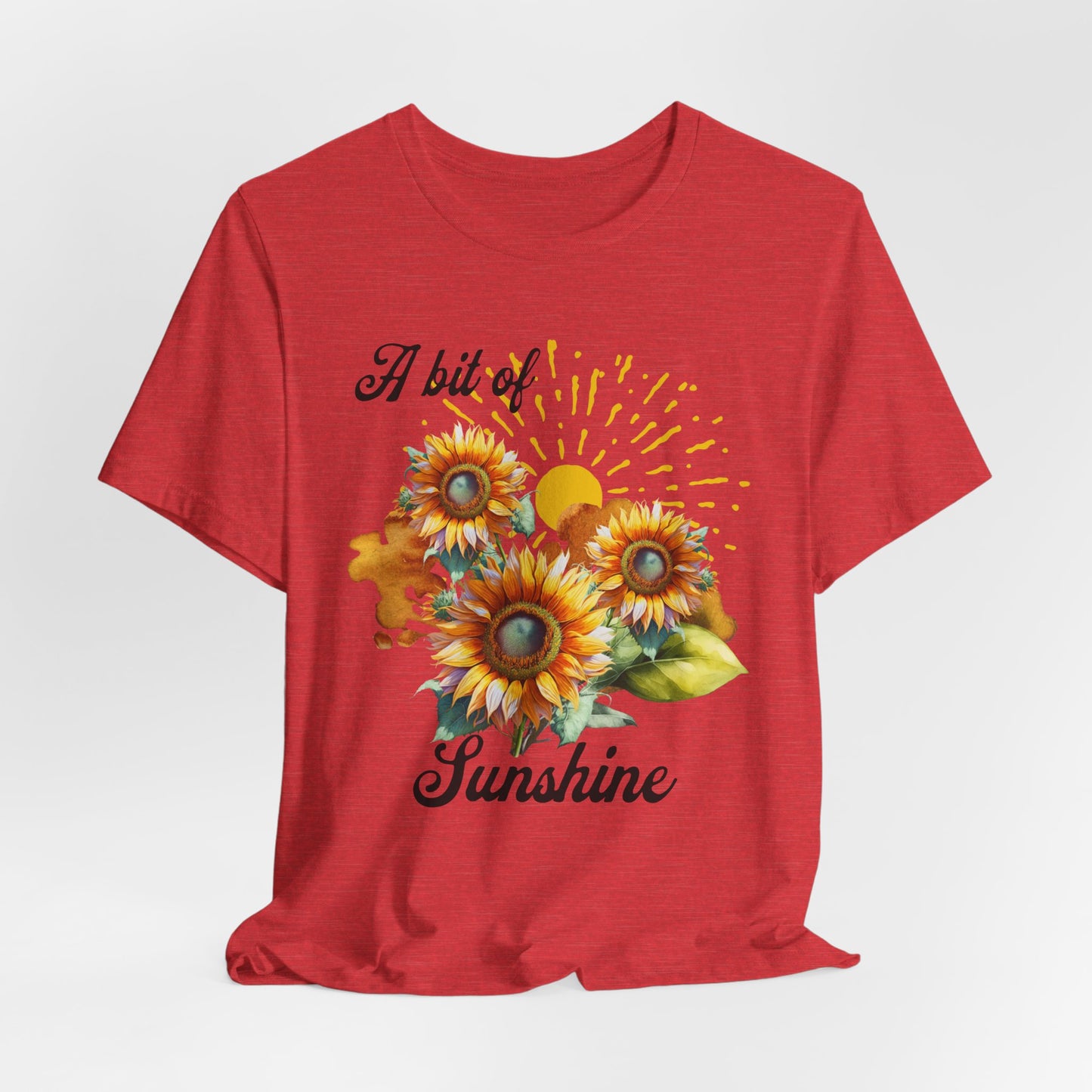 A Bit Of Sunshine Sunflower T-shirt, Bella + Canvas, spring, summer