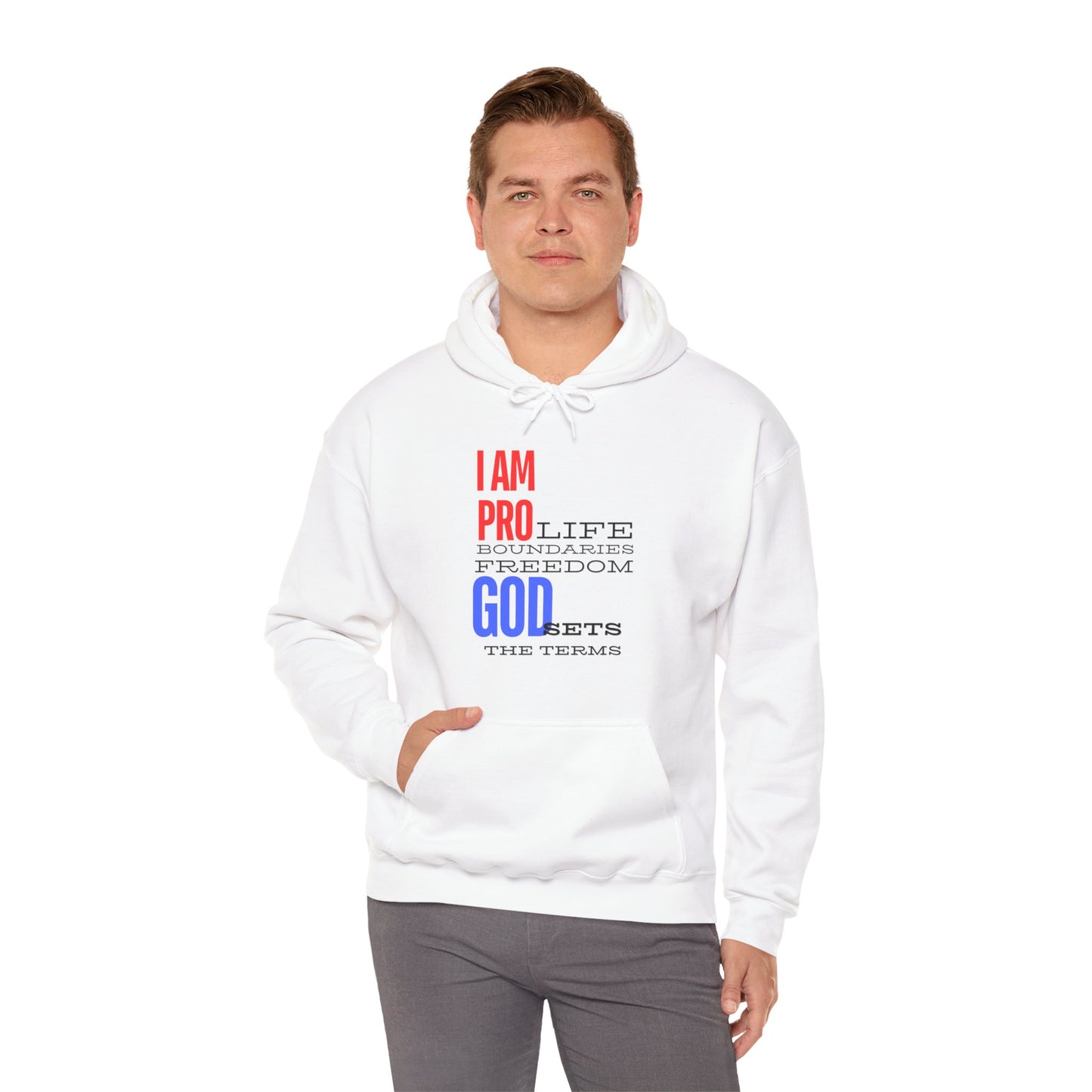I AM PRO GOD, Unisex Heavy Blend™ Hooded Sweatshirt, life, boundaries, freedom
