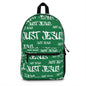 Just Jesus Backpack (dark green), gift, sleepover, camping, day trips, school
