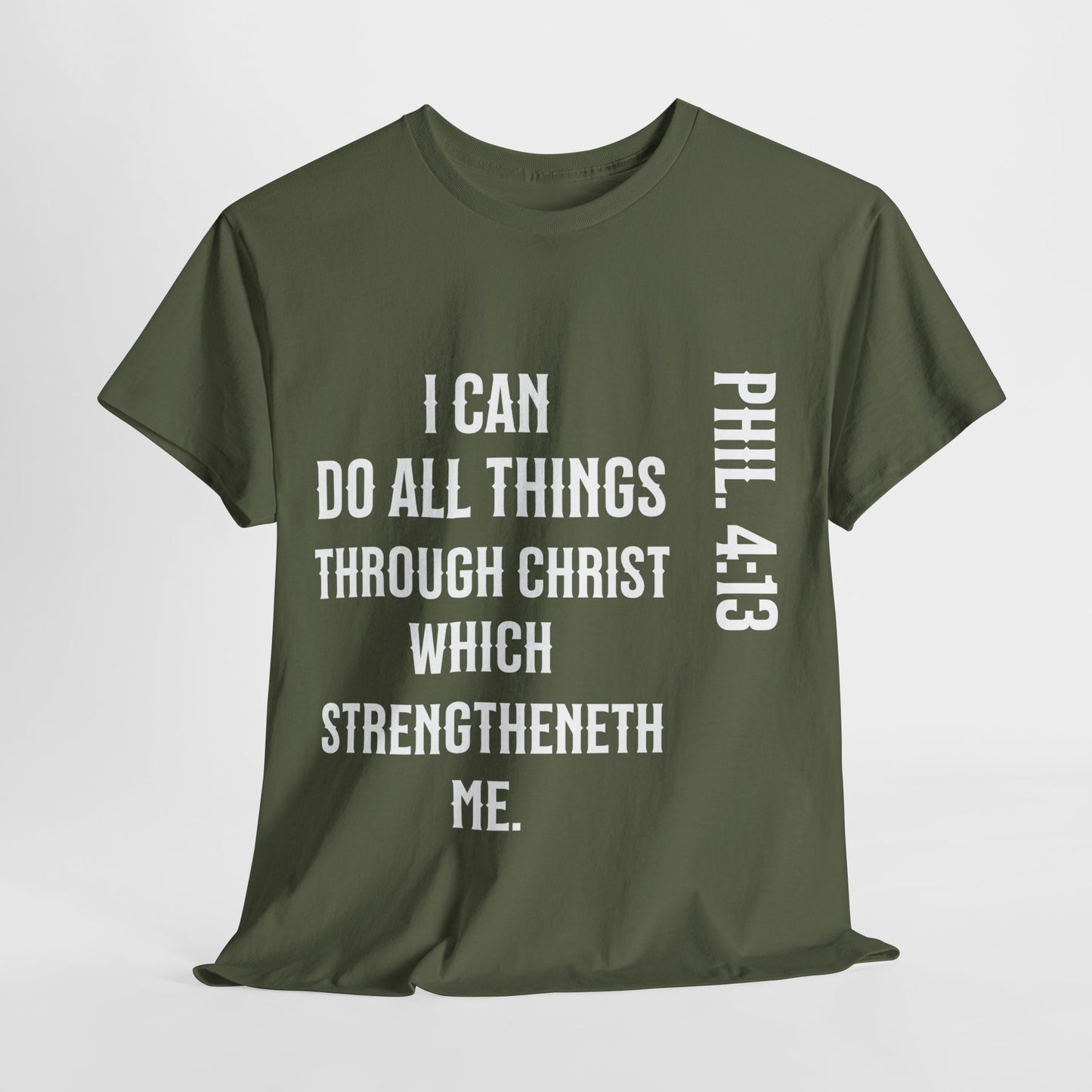 All things through Christ, Unisex Heavy Cotton Tee, Philippians 4:13