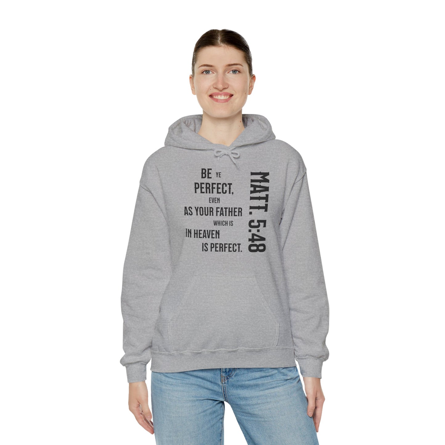 Be Perfect - Matthew 5:48 Unisex Heavy Blend™ Hooded Sweatshirt