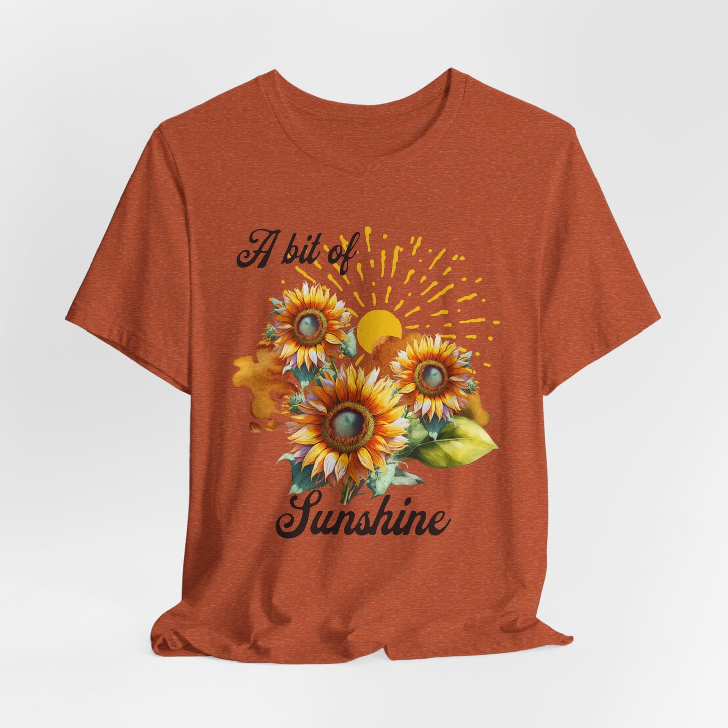 A Bit Of Sunshine Sunflower T-shirt, Bella + Canvas, spring, summer